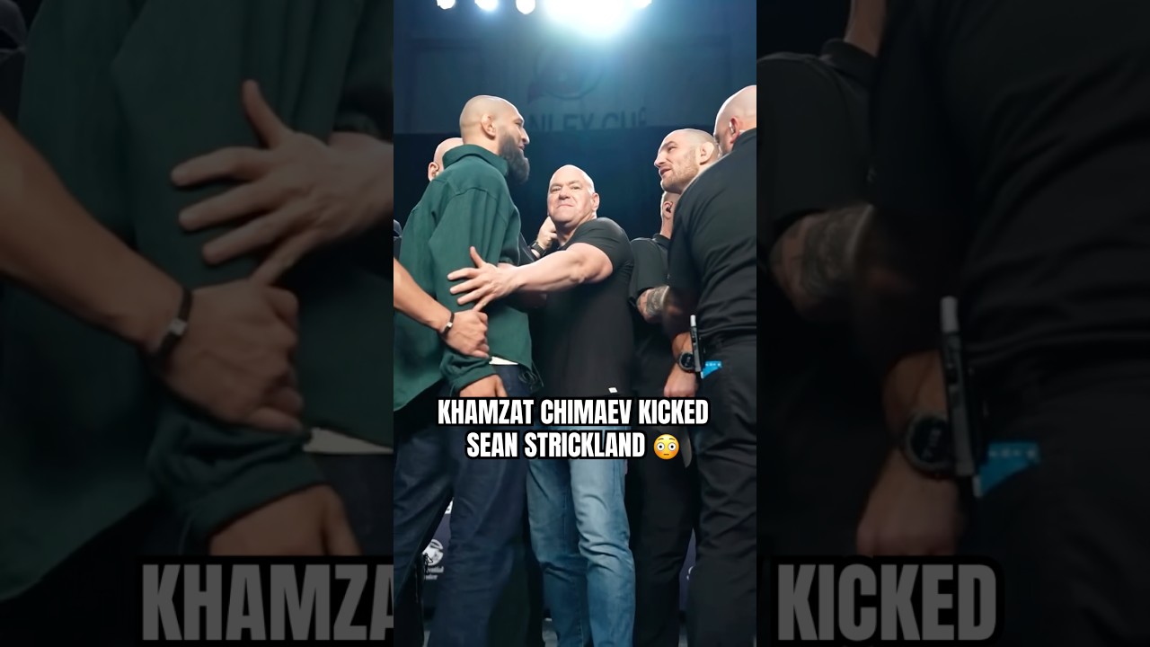 Khamzat vs. Strickland faceoff got intense 🍿 (via @ufc)