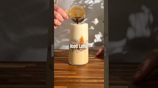 Salted Caramel Iced Latte 🤎 #icedcoffee