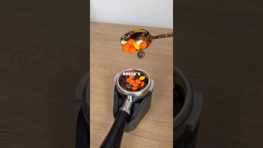Adding Reese’s pieces to an espresso shot