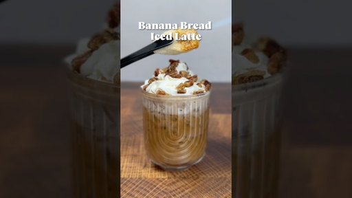 Banana Bread Iced Latte 🍌🧊☕️ #coffee #espresso #icedlatte