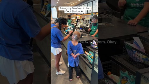 We took our Deaf son to the DEAF Starbucks in DC #parenting #signlanguage #deaf #deafcommunity #asl