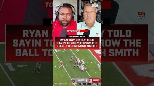 Coach Meyer got a kick out of Sayin throwing only to Jeremiah Smith 😁