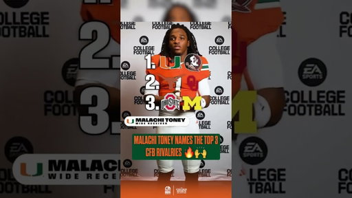 At the EA CFB launch Mali was asked his Top 3 Rivalries in CFB 👀(🎥 Via: EA College Sports )