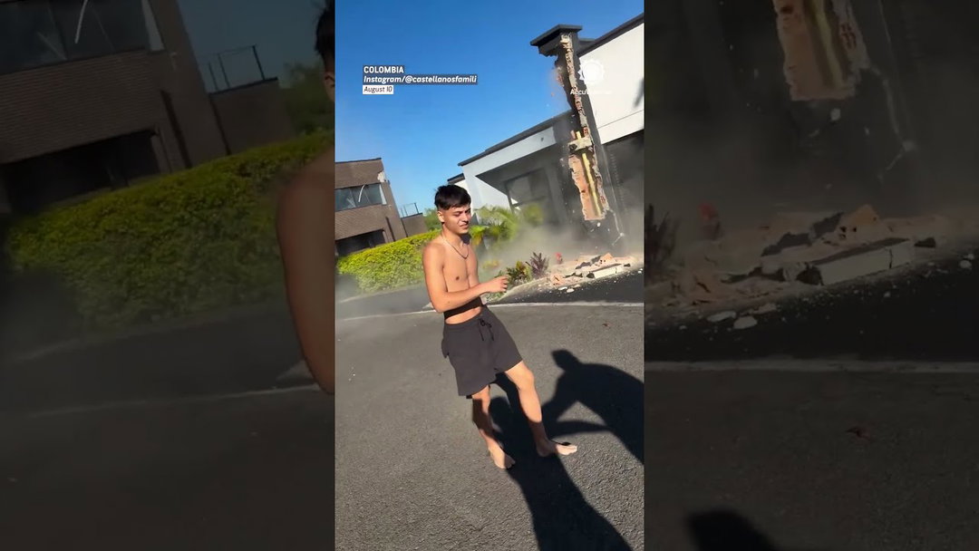 Family Narrowly Escapes Before Colombia Earthquake Rocks Home