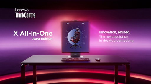 Lenovo ThinkCentre X All-in-One (AIO) Aura Edition Desktop, Where Power Meets Intelligence.