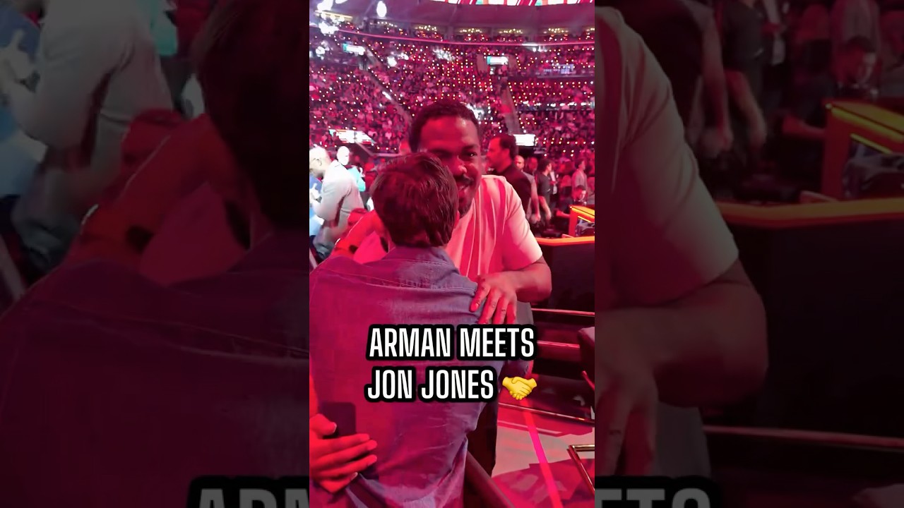 Jon Jones and Arman Tsarukyan link up at the Netflix card in Los Angeles 🎥: @_pucho__