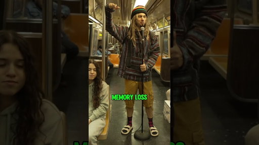 A hippie does stand up on the subway. #hippie