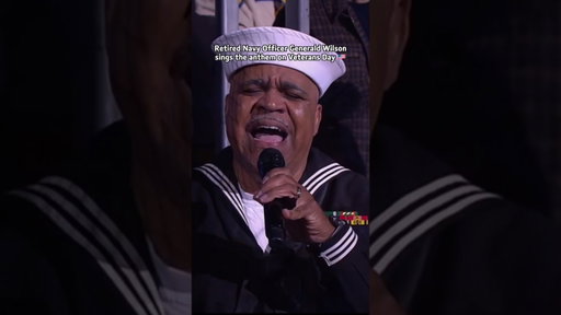 Retired Navy Petty Officer First Class Generald Wilson Performs National Anthem on Veterans Day
