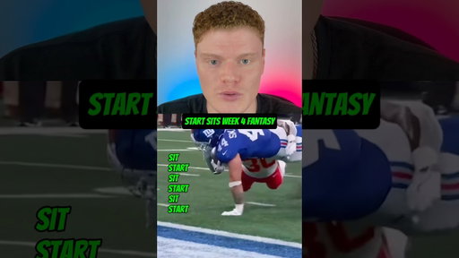 Start Sits Week 4 Fantasy Football 📈
