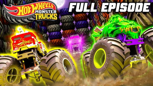 The Haunted Tire Maze! | Hot Wheels Monster Trucks Camp Crush | Episode 6