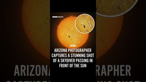 Skydiver passing in front of sun