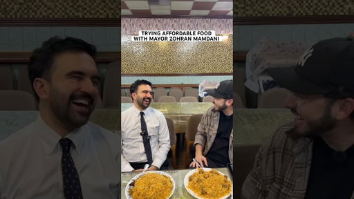 Trying affordable food with Mayor Zohran Mamdani #shorts #food #affordable #zohranmamdani #nyc