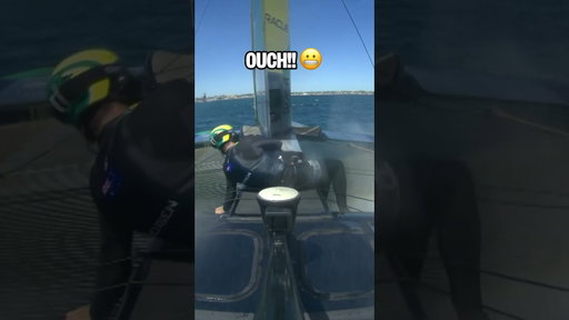 That one sounded like it hurt! 🤕 Iain Jensen injured in training! #SailGP #sailing #racing