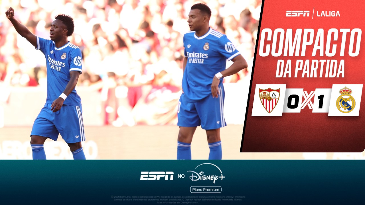 XÔ, CRISE! COM ASSISTÊNCIA DE MBAPPÉ, VINI JR. DECIDE E REAL MADRID VENCE O SEVILLA | COMPACTO