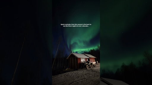 Timelapse of Northern Lights taken last night near Rovaniemi, Finnish Lapland 💙💚