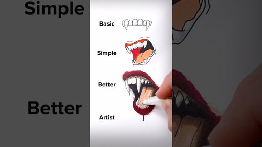 Draw Vampire Teeth! #art #drawing #shorts #halloween #vampire #pencildrawing #howtodraw #easydraw