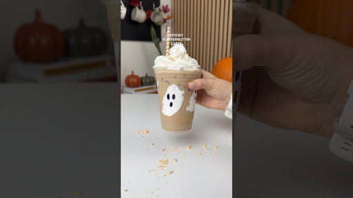 Coffee but make it SPOOKYYYY👻 #spooky #spookyseason #fluffernutterlatte