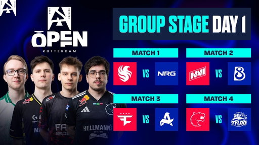 BLAST Open Rotterdam 2026, Day 1 - Falcons vs NRG, NAVI vs B8, FaZe vs Aurora, FURIA vs TYLOO