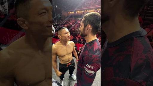 タギル・ウランベコフのウインク😉に思わず笑みがこぼれた堀口恭司😂明日のオクタゴンでは激闘必至😤😤😤｜👊 #UFCQatar
