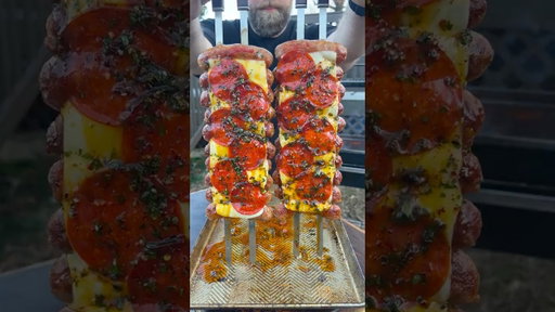 Hot Honey Pizza Sausage Skewers Recipe (In Description)