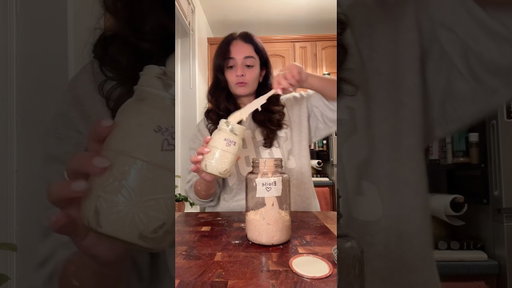 feeding my sourdough starter 🫶 using a heating mat to double faster #sourdough #sourdoughstarter