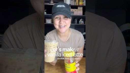Let’s make an iced vanilla latte together #coffee #instantcoffee #cafebustelo #vanilla latte