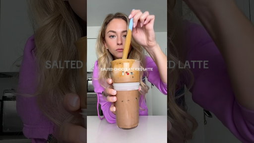 SALTED CHOCOLATE ICED LATTE #coffeeathome #coffee #coffeerecipe
