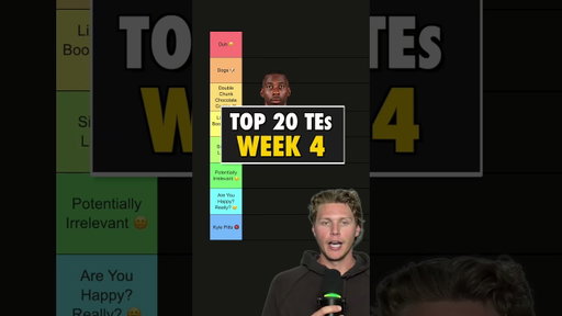 Top 20 TEs For Week 4 - Fantasy Football