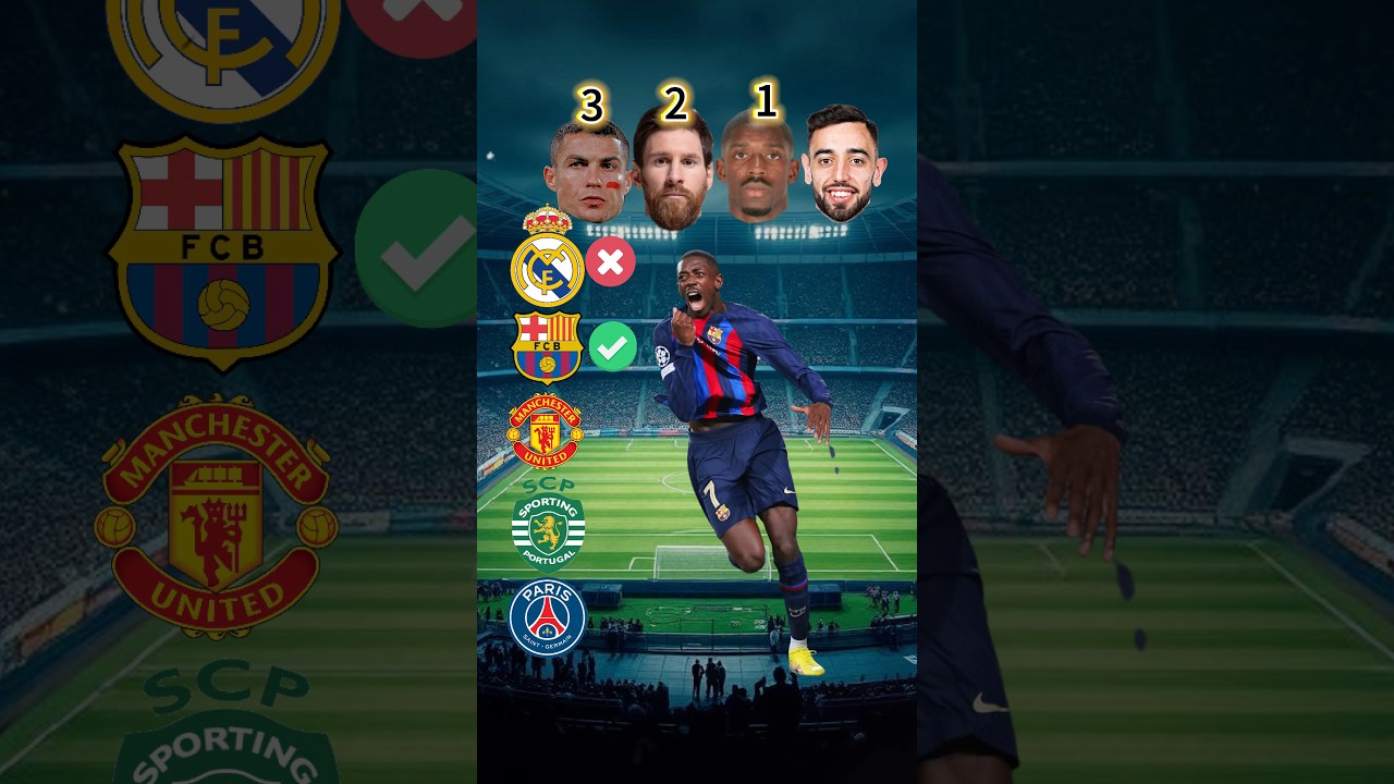 Comparison🔥C.Ronaldo vs L.Messi vs Dembélé vs Fernandes🤯⚡️ #short #football #ronaldo #messi