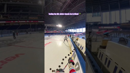 Testing the @NHL winter classic ice in Miami 🌴 #hockey #nhlpartner #pavelbarber