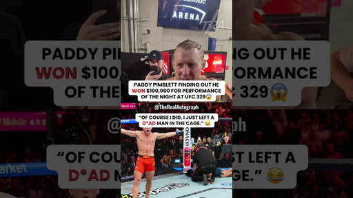 😂 Paddy reacts to getting the $10K bonus 🔥🚨 #paddypimblett #ufc329 #ufc #mma