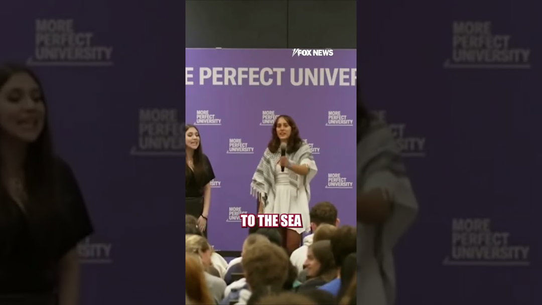 AOC event HIJACKED by 'from the river to the sea' chants #shorts