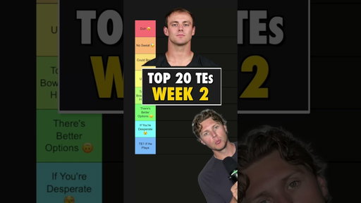Top 20 TEs For Week 2 - Fantasy Football