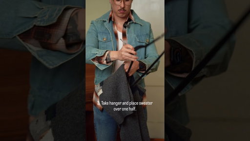 How to hang sweater to avoid shoulder bumps. #menstyletips #stylesolutions #howto #clothingtips