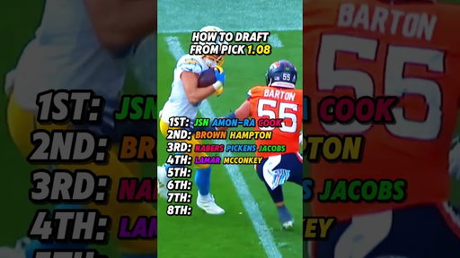 How to Draft From Pick 1.08 in Fantasy Football 🚀