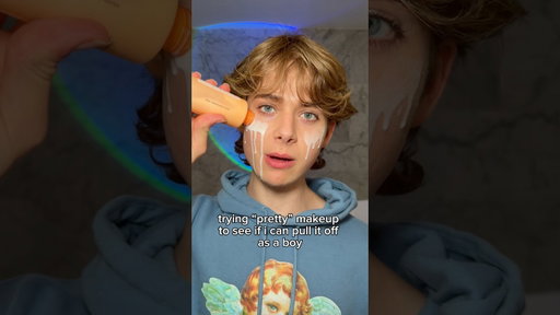 fem boy tries pretty makeup