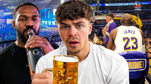AB links up with Jon Jones & sits courtside at Lakers!