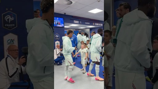 Dans le couloir avant le match !