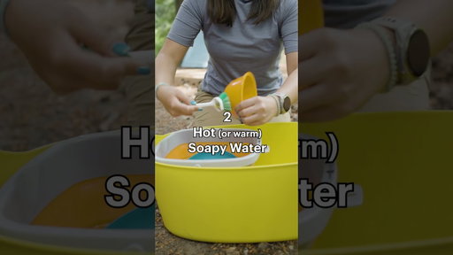 How to wash dishes at camp | #rei #optoutside #camping #cleanup #shorts