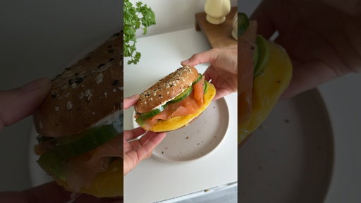 10 mins breakfast bagel 🥯