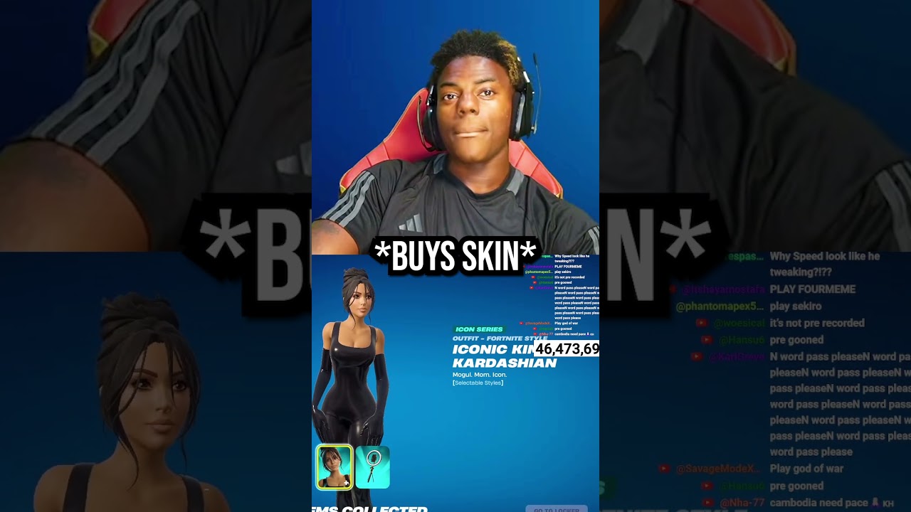 iShowSpeed Reacts To Kim Kardashian's Fortnite Skin