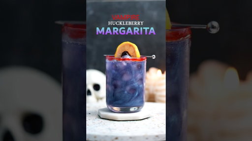 VAMPIRE HUCKLEBERRY MARGARITA 🩸 #HalloweenCocktails #VampireMargarita #FinestCall #SpookySips