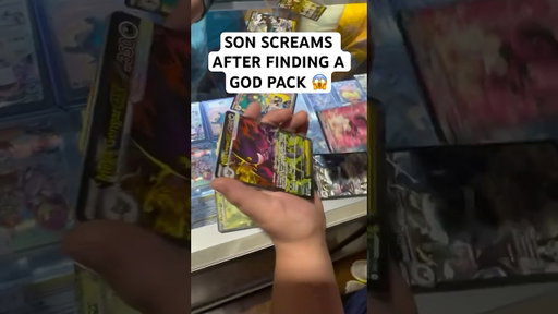 SON SCREAMS AFTER FINDING A GOD PACK 😱 (via hiddentemplestoys/IG)