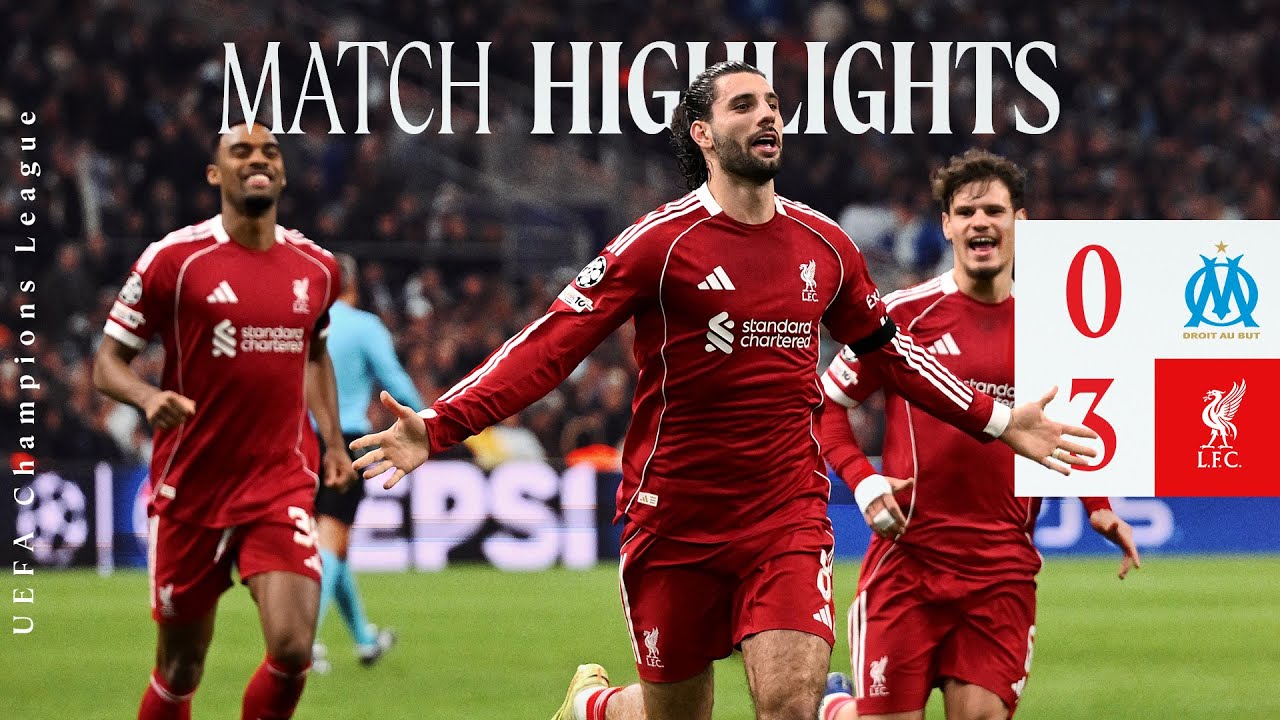Highlights: Marseille 0-3 Liverpool | Clever Szoboszlai free-kick! UEFA Champions League