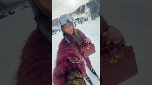 obviously i bring my birkin on the slopessss 😌  #ski #skiing #birkin #luxury