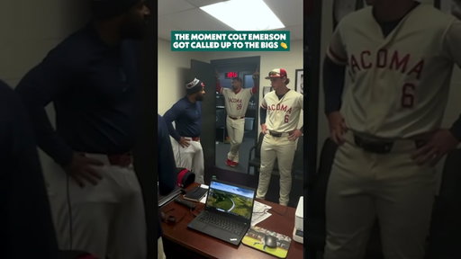 Hop on I-5, you’ve got a ballgame to get to. The moment Colt Emerson got the call 👏  #baseball #mlb