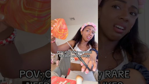 I’m Cutting My RAREST Needoh at 20K Likes?! 😳 #beauty #needoh #squishy #trending