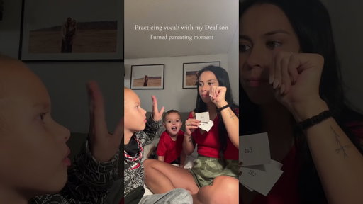Practicing vocab w my Deaf son turned parenting  #parenting #asl #deaf #cochlear #signlanguage