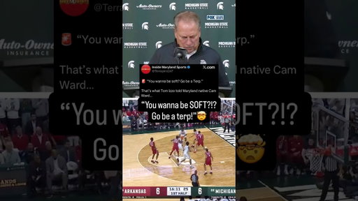 Tom Izzo said WHAT to Cam Ward?!? 🤯🐢 #maryland #michiganstate #bigten #collegebasketball