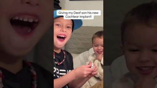 Giving my Deaf son his new replacement cochlear #parenting #signlanguage #deaf #cochlearimplant #asl